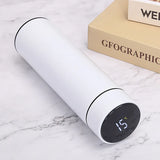 Bouteille isotherme intelligente 500 ml avec affichage de température, acier inoxydable, personnalisable.