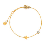 Bracelet minimaliste femmes, croix, lune et étoile, réglable.
