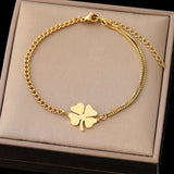 Bracelet Trèfle Porte-Bonheur Acier Inoxydable