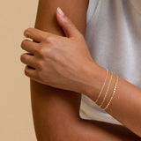 Stapelbare 14K vergoldete Armbänder, trendige, verstellbare Ketten für Damen.