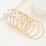 Lot de 7 Bracelets Dorés Punk avec Motif Cœur 𝓑2𝓢