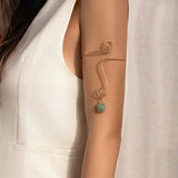 Bracelet Manchette Bohème Turquoise Spirale