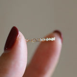 Bague Géométrique Zircon Or 14K Argent 925