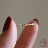 Bague Géométrique Zircon Or 14K Argent 925