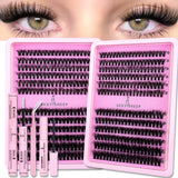 Extensions de cils DIY 40D/60D, cils en grappes avec colle et dissolvant. 𝓑2𝓢