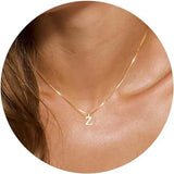 Collier Initiale A–Z Plaqué Or 18K