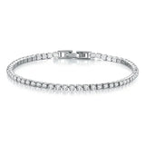 Bracelet tennis argent 925, style hip-hop, pour hommes et femmes.
