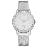 Montre femme de luxe en maille or rose avec cristaux incrustés – design moderne et élégant 𝓑2𝓢