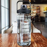 Bouilloire en plastique de 2 litres, grande bouteille d'eau de voyage Portable avec paille, tasse de sport et de Fitness, grande tasse de graisse universelle pour adulte