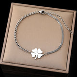 Bracelet Trèfle Porte-Bonheur Acier Inoxydable