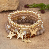 Set Bracelets Papillon Rose Bohème – 4 Pièces