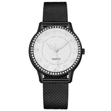 Montre femme de luxe en maille or rose avec cristaux incrustés – design moderne et élégant 𝓑2𝓢