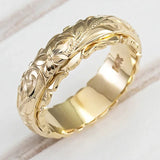 Bague Rose Or 14K Sculptée