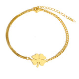 Bracelet Trèfle Porte-Bonheur Acier Inoxydable