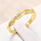 Huitan Bague alliance éternité – zircone ronde brillante, fine et élégante, luxe pour femmes, livraison directe 𝓑2𝓢
