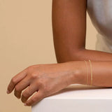Stapelbare 14K vergoldete Armbänder, trendige, verstellbare Ketten für Damen.