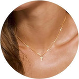 Collier Initiale A–Z Plaqué Or 18K