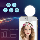 Mini anneau LED selfie à clip réglable