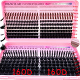 Cils en grappes noirs et bruns 60D–160D, effet naturel et volume modulable. 𝓑2𝓢