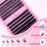 Extensions de cils DIY 40D/60D, cils en grappes avec colle et dissolvant. 𝓑2𝓢
