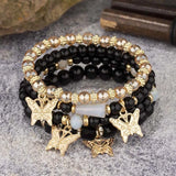 Set Bracelets Papillon Rose Bohème – 4 Pièces