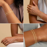 Stapelbare 14K vergoldete Armbänder, trendige, verstellbare Ketten für Damen.