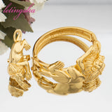 Ensemble de bracelets léopard plaqués or et bague ajustable (2 pièces) 𝓑2𝓢