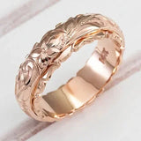Bague Rose Or 14K Sculptée