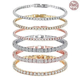 Bracelet tennis argent 925, style hip-hop, pour hommes et femmes.