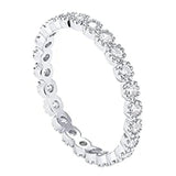 Huitan Bague alliance éternité – zircone ronde brillante, fine et élégante, luxe pour femmes, livraison directe 𝓑2𝓢