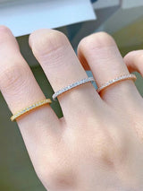 Bague femme en argent 925 avec zircon complet, fine et empilable – élégante pour tous les jours.