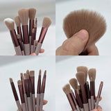 Set de 13 pinceaux de maquillage doux, idéal pour fond de teint, blush et fards. 𝓑2𝓢