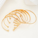 Lot de 7 Bracelets Dorés Punk avec Motif Cœur 𝓑2𝓢