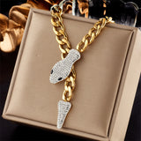 Collier MEYRROYU – pendentif rond en zircon, acier inoxydable 316L plaqué or 18K.
