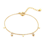 Bracelet minimaliste femmes, croix, lune et étoile, réglable.
