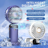 Ventilateur de cou portable USB 5 vitesses avec écran
