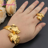 Ensemble de bracelets léopard plaqués or et bague ajustable (2 pièces) 𝓑2𝓢