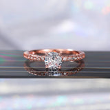 Huitan Bague alliance éternité – zircone ronde brillante, fine et élégante, luxe pour femmes, livraison directe 𝓑2𝓢