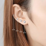Boucles d’oreilles 925 avec cristal CZ, mignonnes et tendance.