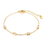Bracelet minimaliste femmes, croix, lune et étoile, réglable.