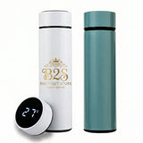 Bouteille isotherme intelligente 500 ml avec affichage de température, acier inoxydable, personnalisable.